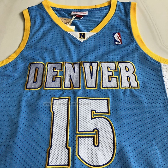Camiseta Denver Nuggets Carmelo Anthony #15 Mitchell & Ness 2003-04 Azul